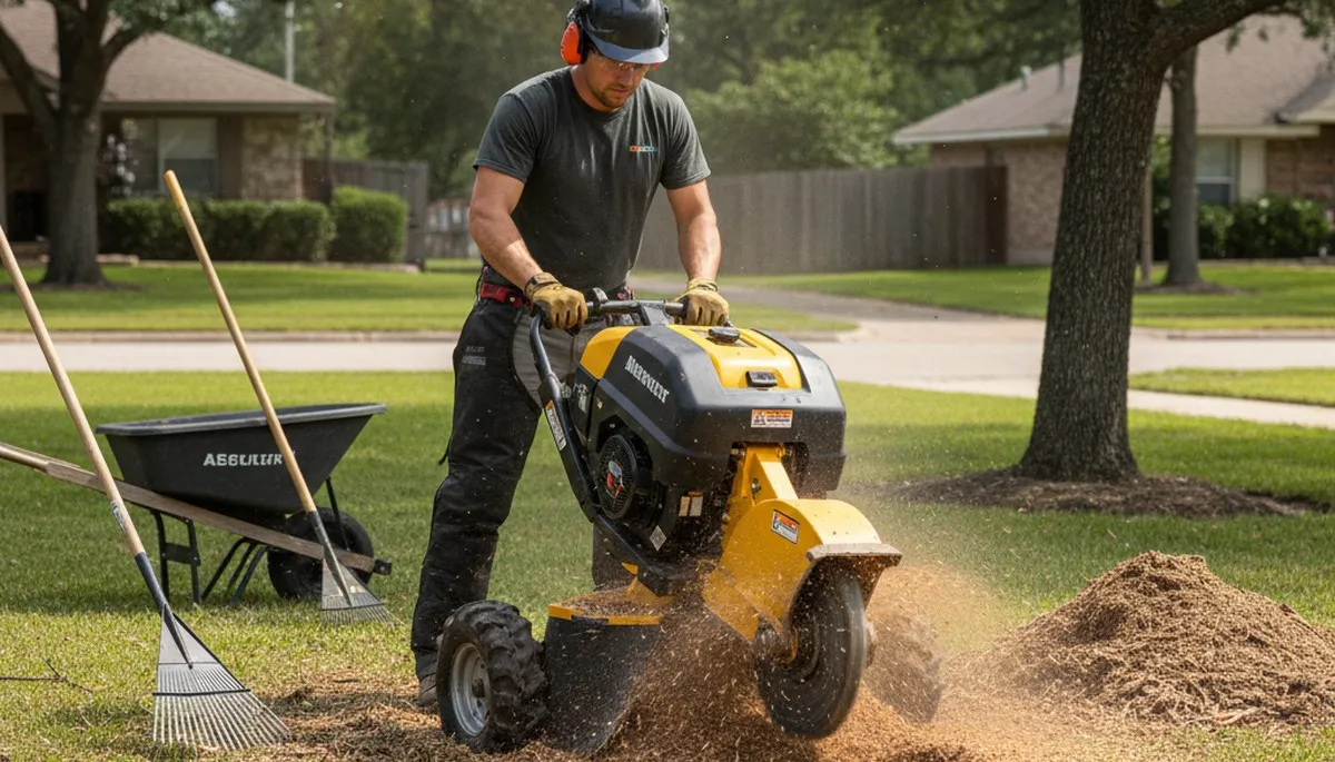 Professional stump grinding service restoring lawns in Lackland A F B, San Antonio, TX
