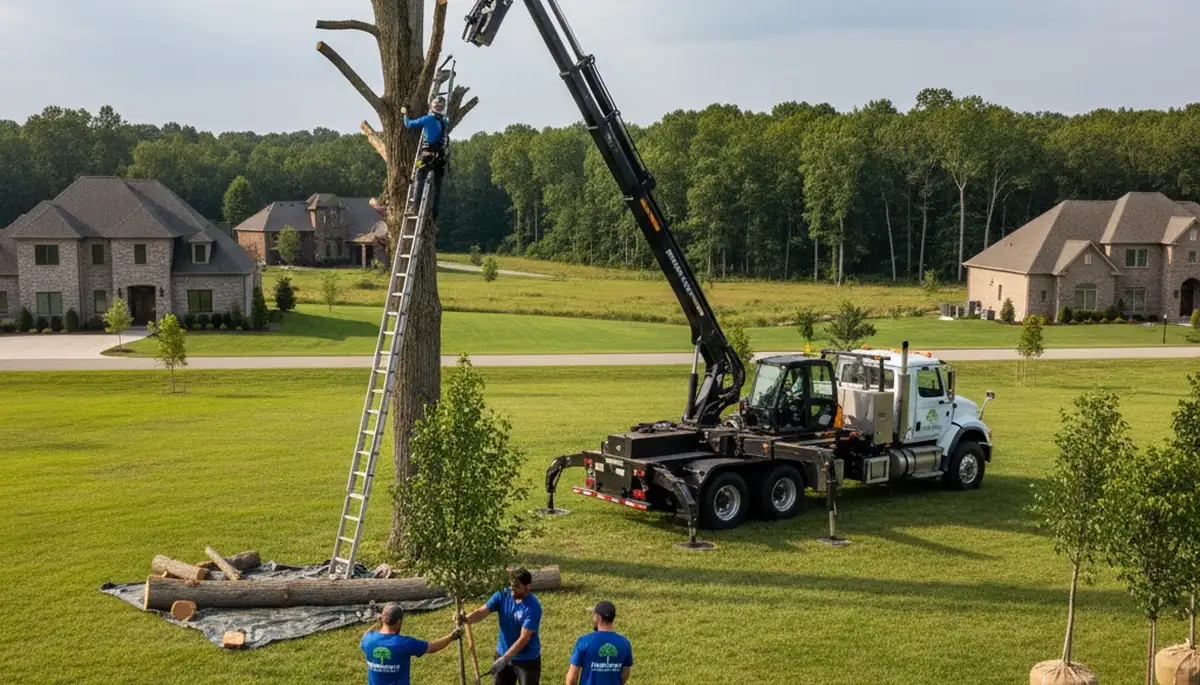 Arborist planting native tree in San Antonio TX yard for Chop Chop Tree services