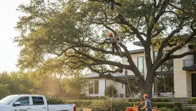Professional tree removal service in San Antonio TX by certified arborists using safe equipment